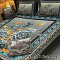 Crystal Cotton 3D Floral Bedsheet Set – Grey Gold