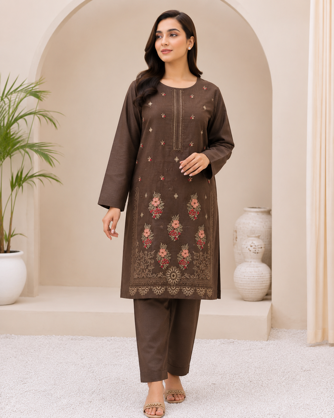 Premium Lawn Embroidery 2 Piece Suit (Unstitched)