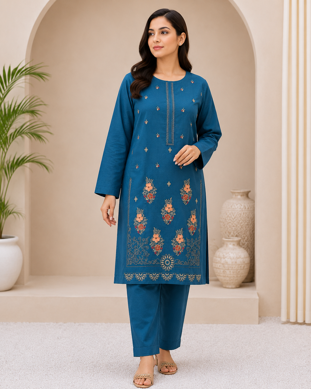 Premium Lawn Embroidery 2 Piece Suit (Unstitched)