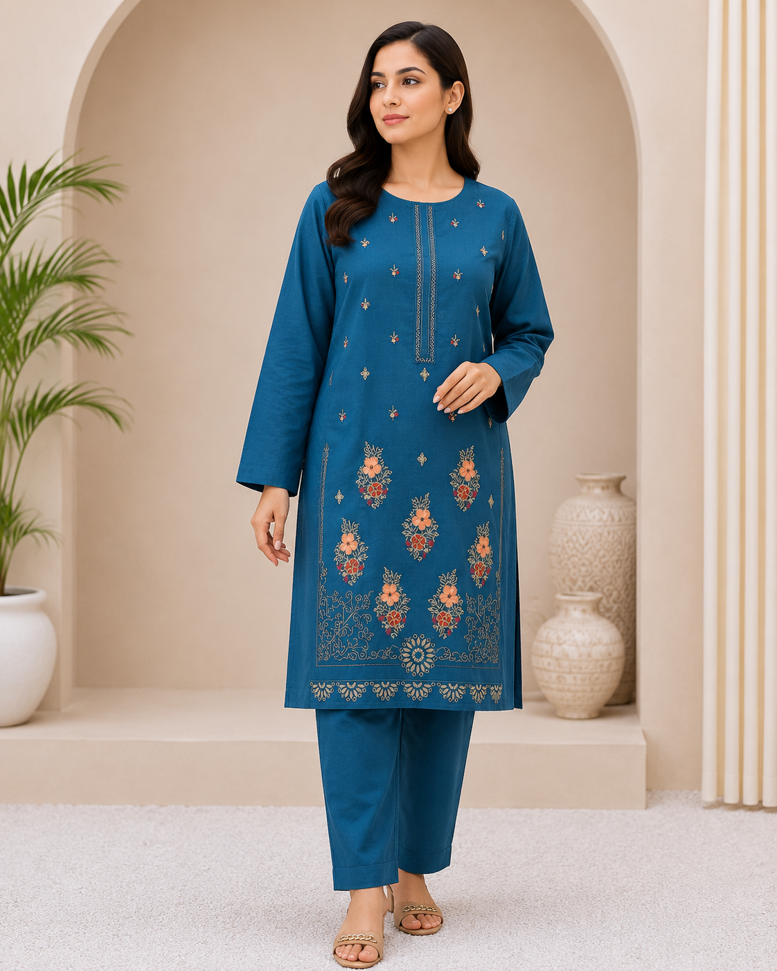 Premium Lawn Embroidery 2 Piece Suit (Unstitched)