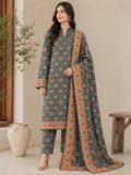 Dhanak Teal Green Printed Allover 3Pc Suit