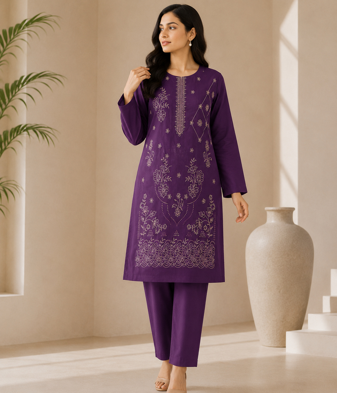 Premium Embroidered Lawn 2 Piece Suit (Unstitched)