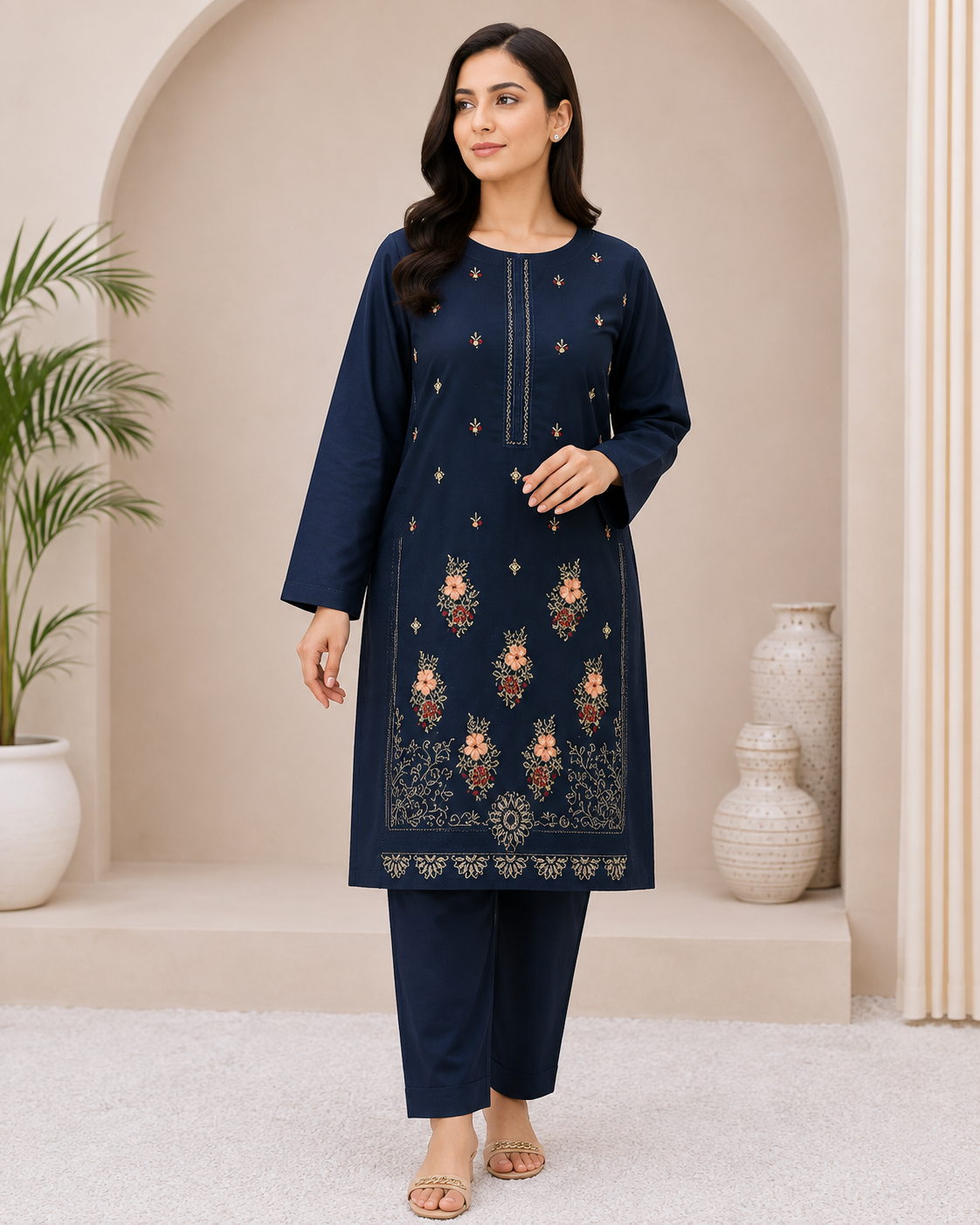 Premium Lawn Embroidery 2 Piece Suit (Unstitched)