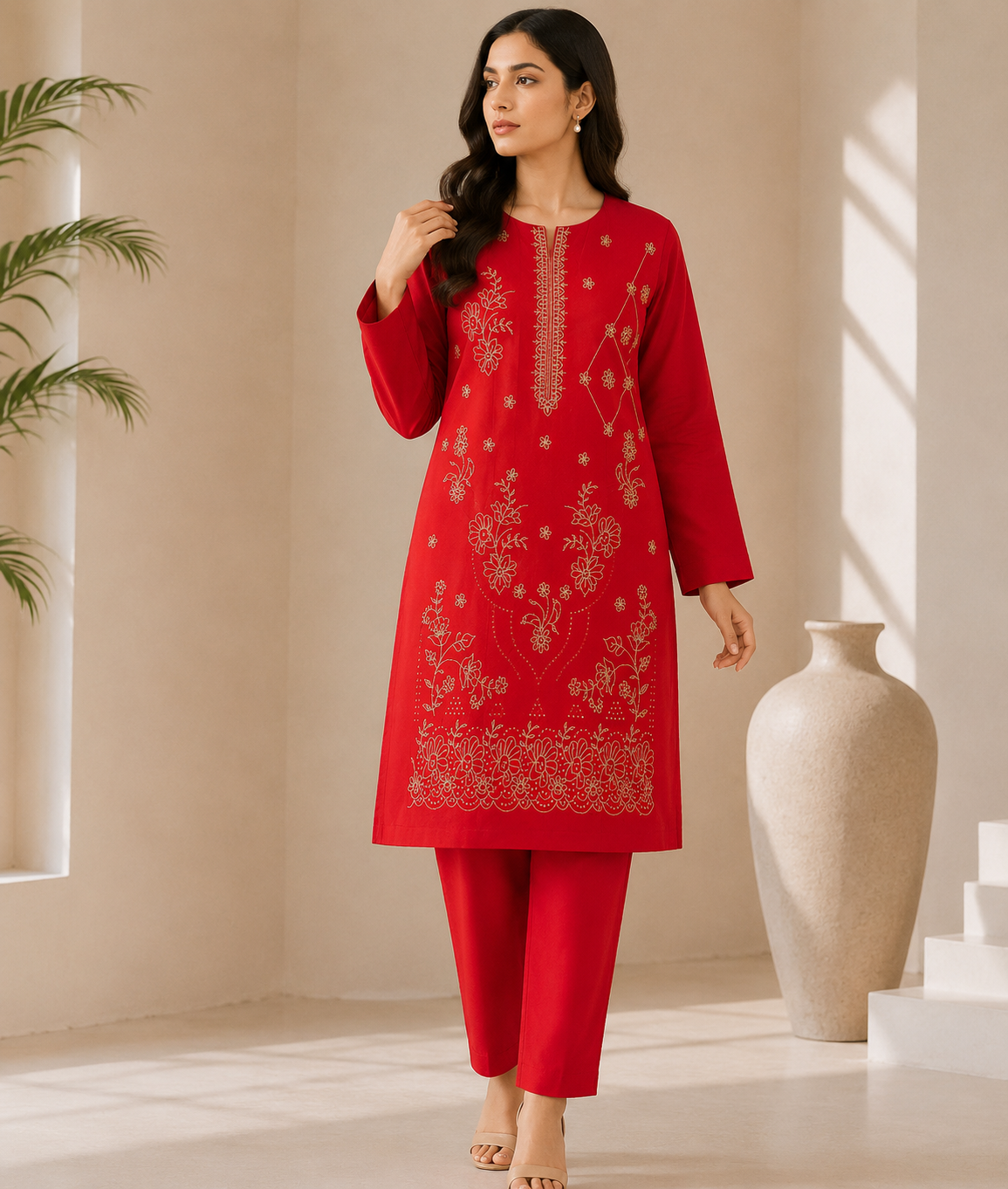 Premium Embroidered Lawn 2 Piece Suit (Unstitched)
