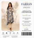 Bin Farhan Fabrics Summer Collection - Cream Blue 3 Piece Printed Lawn model view