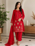 Premium Lawn Embroidery 2 Piece Suit - Red