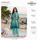 Bin Farhan Fabrics Summer Collection - Teal 3 Piece Print Bana Dora Lawn model view